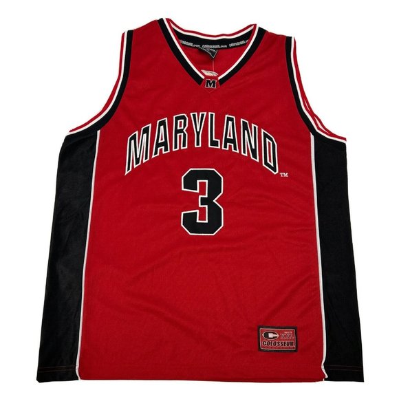 Colosseum Maryland Terrapins Terps Basketball Jersey Mens XL Red #3 Stitched NWT - Picture 1 of 12